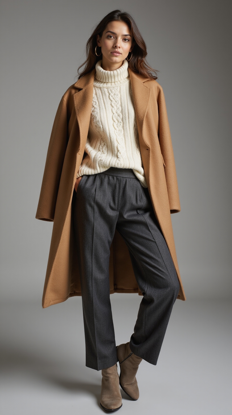 slim layered sweater under coat