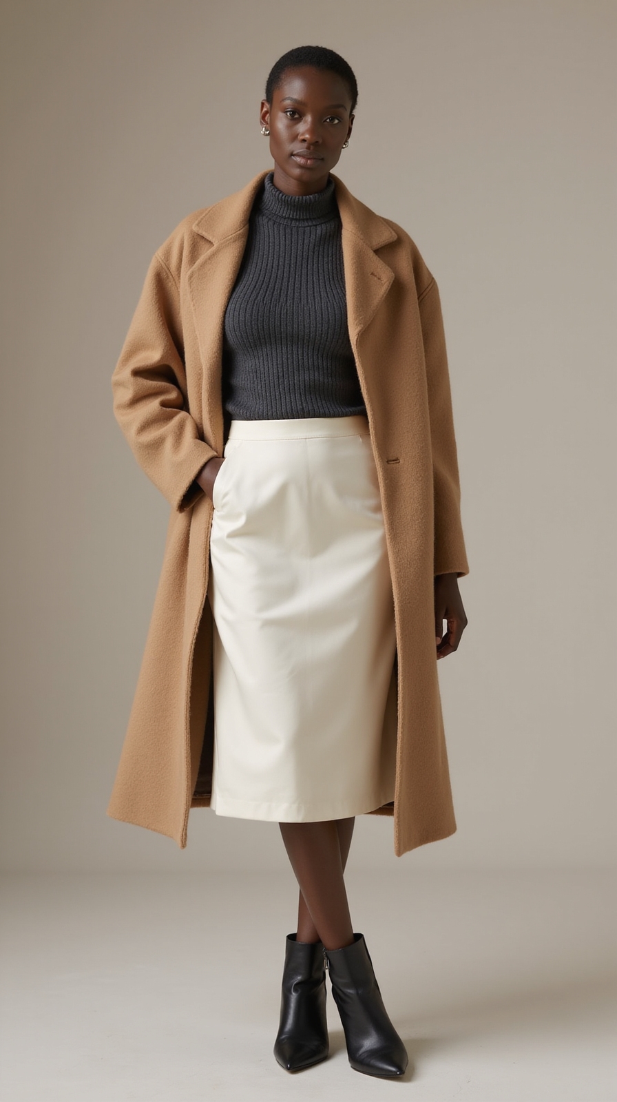 slim turtleneck under slipdress
