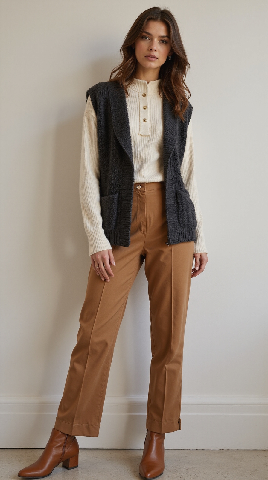 slubby henley under vest