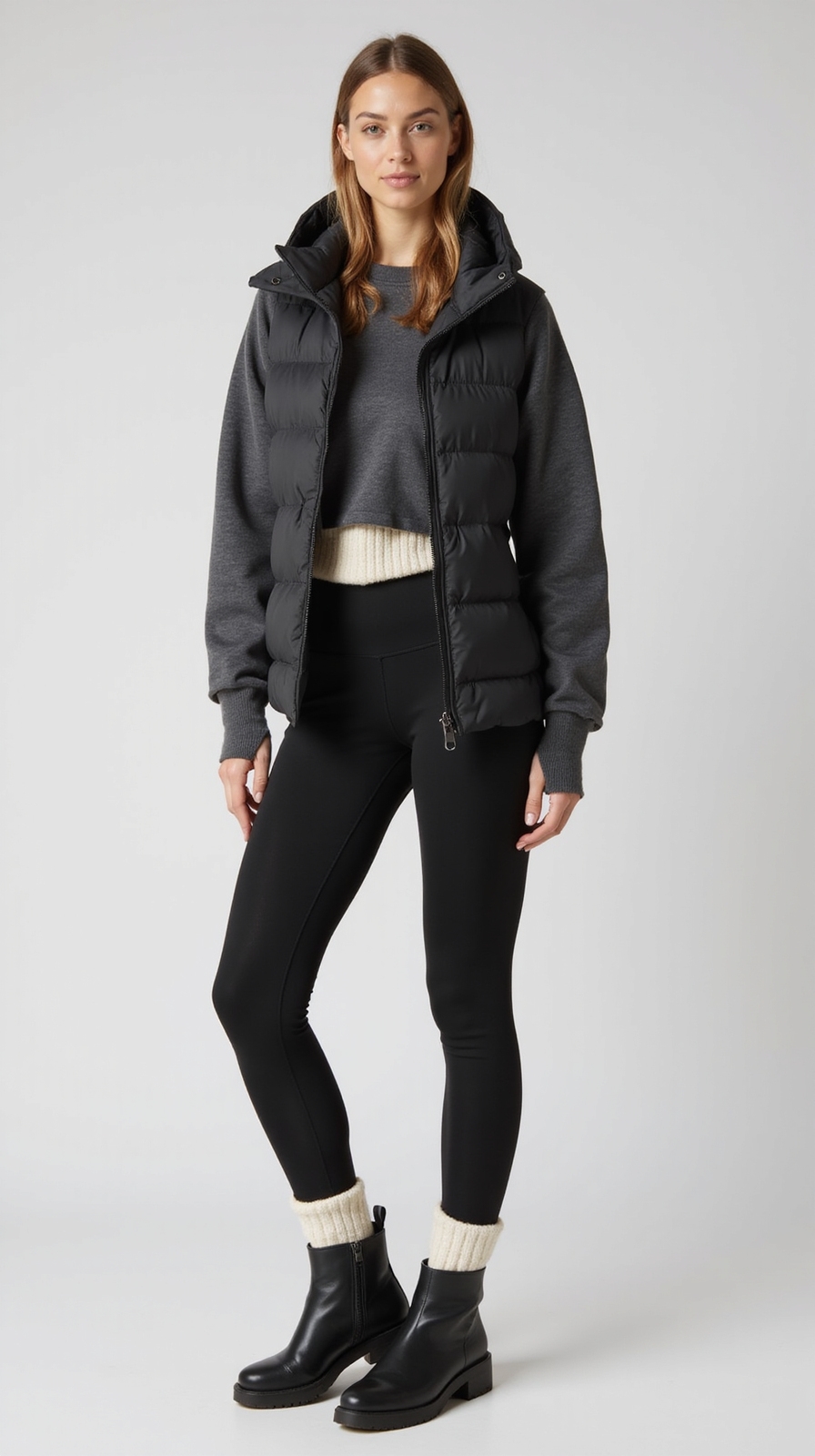 sporty leggings with hoodie