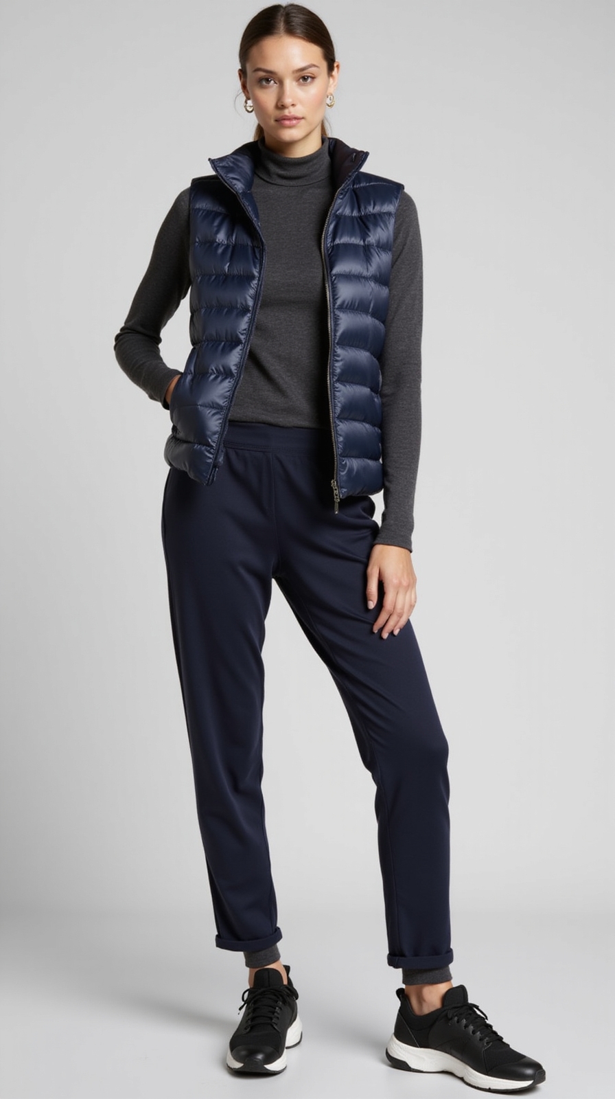 sporty vest high neck layering