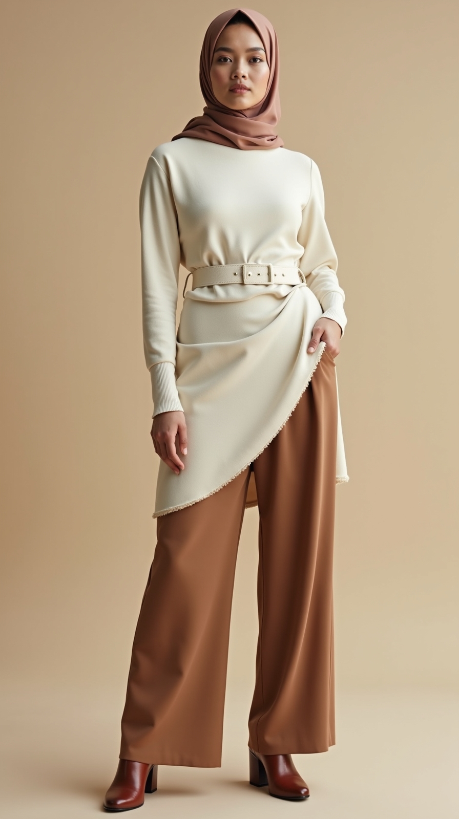 streamlined layered tunic ensemble