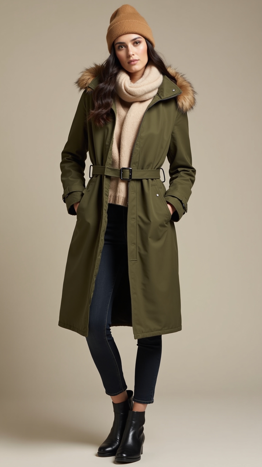 streamlined longline parka ensemble