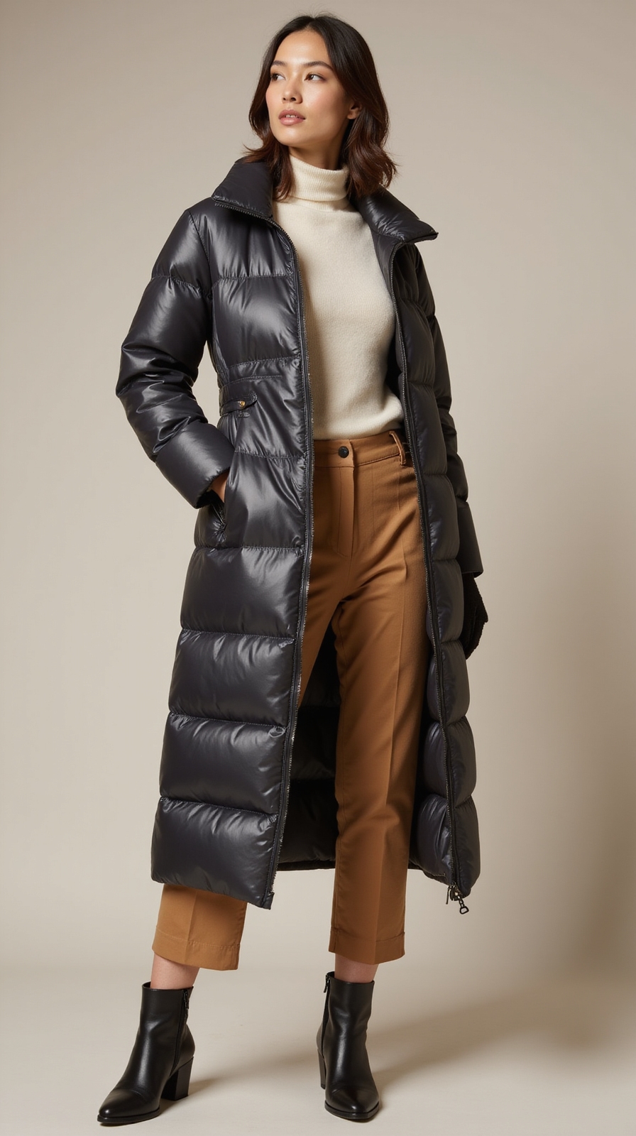 streamlined longline puffer silhouette