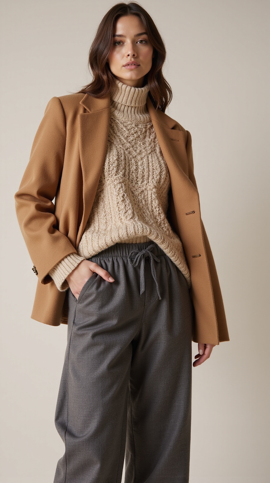 structured blazer cozy joggers