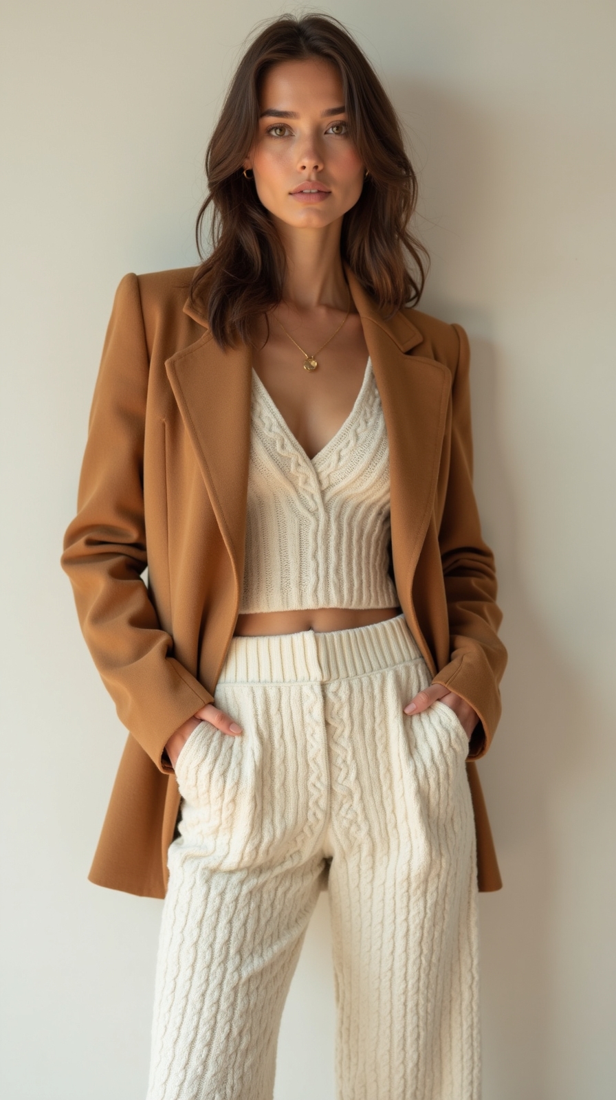 structured blazer cozy knitpants