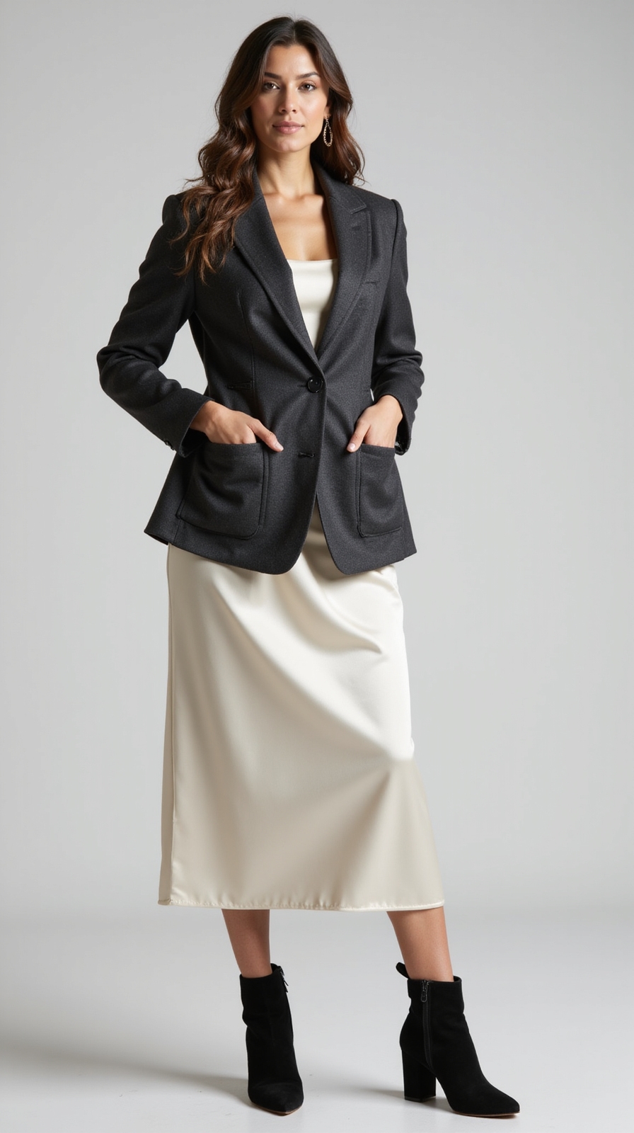 structured blazer with slip