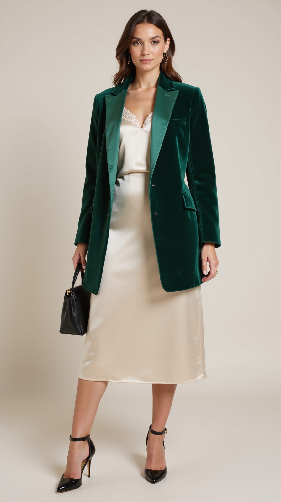structured blazers silky slip dresses