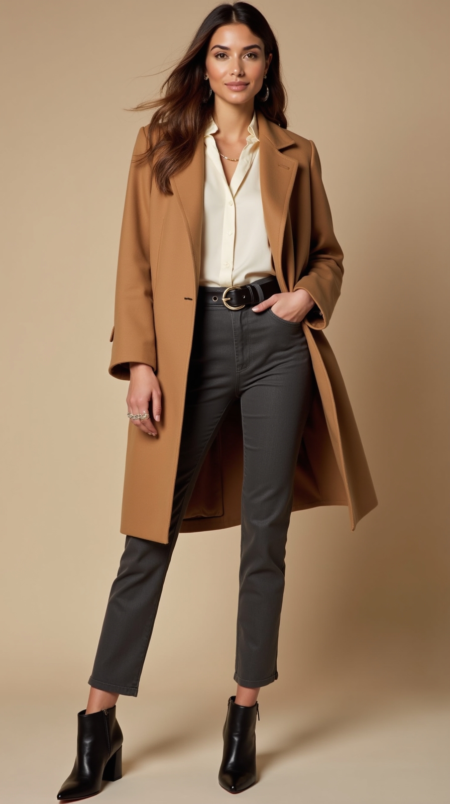 structured coat cigarette pants
