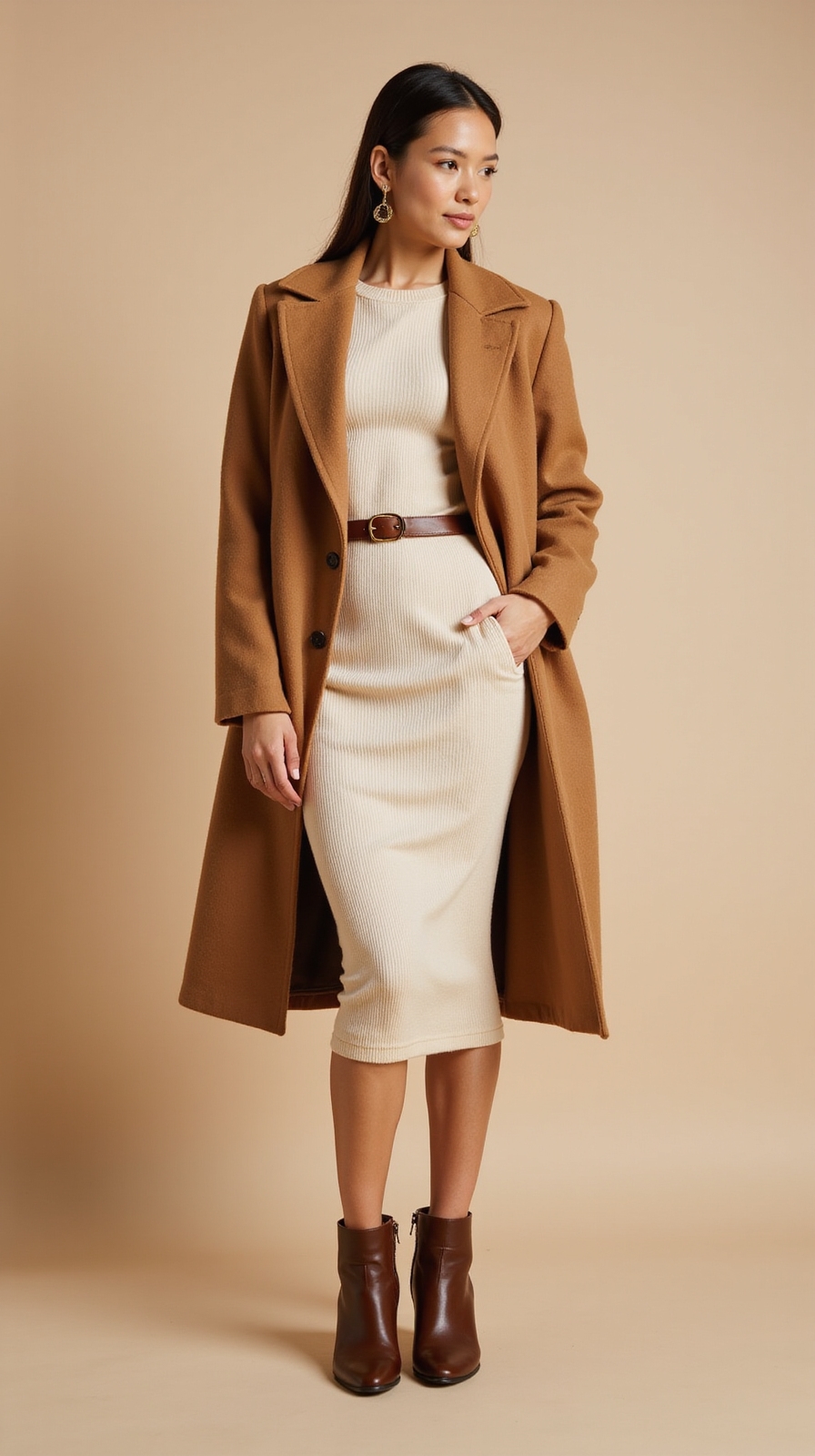 structured coat over dress