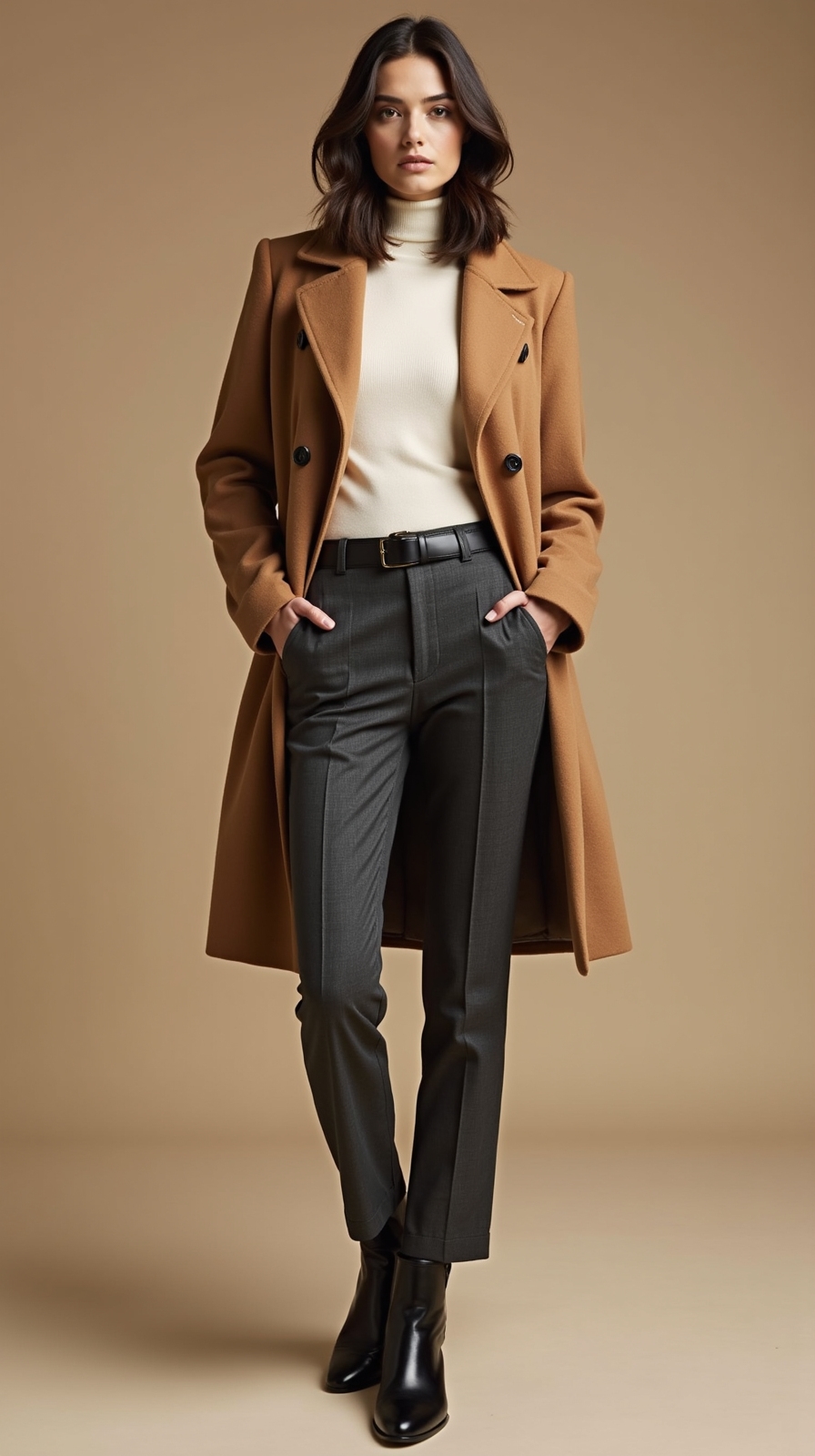 structured coatigan slim trousers