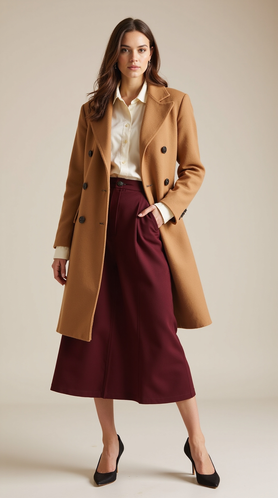 structured coats for long skirts