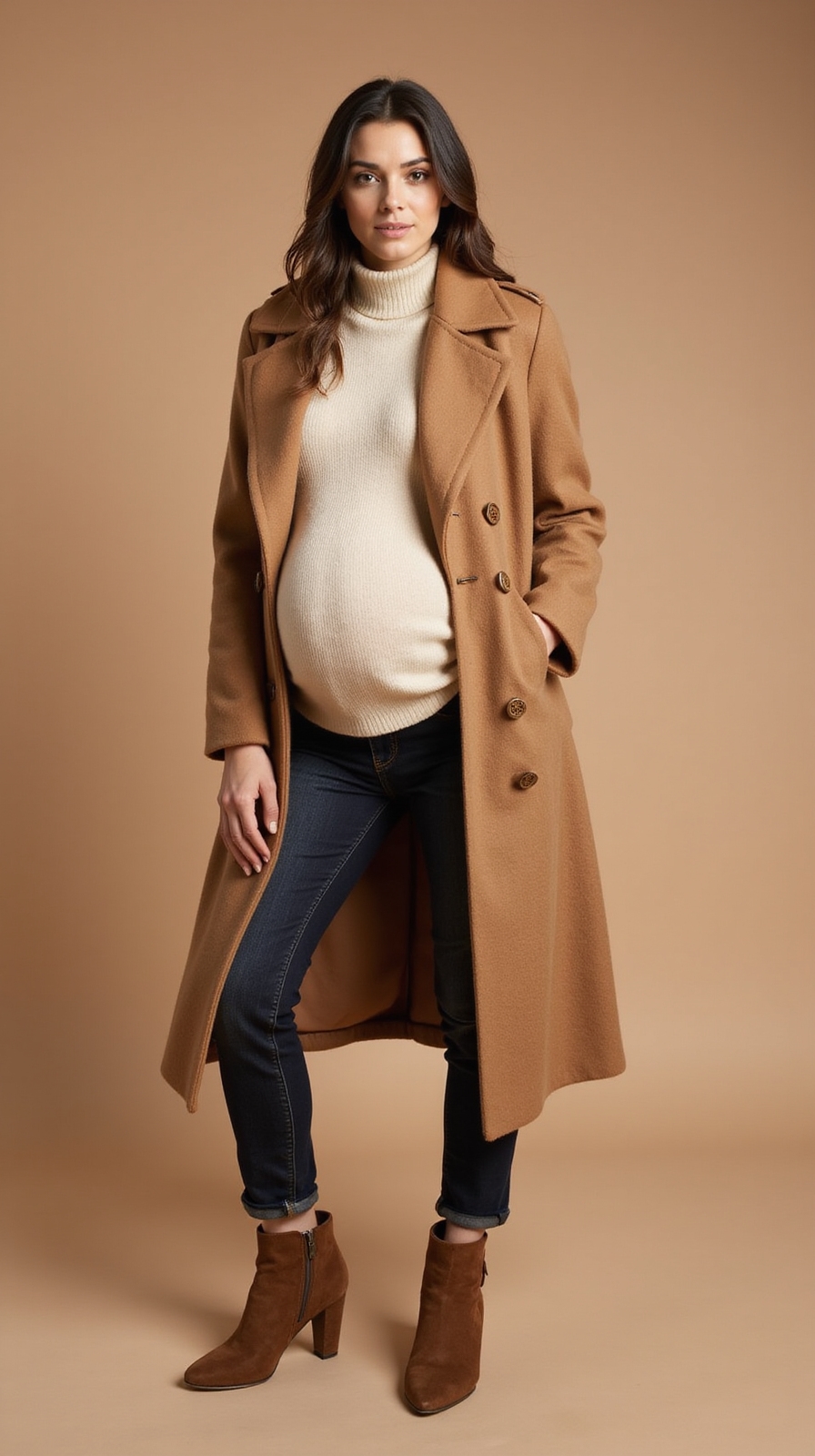 tailored adjustable warm maternity outerwear