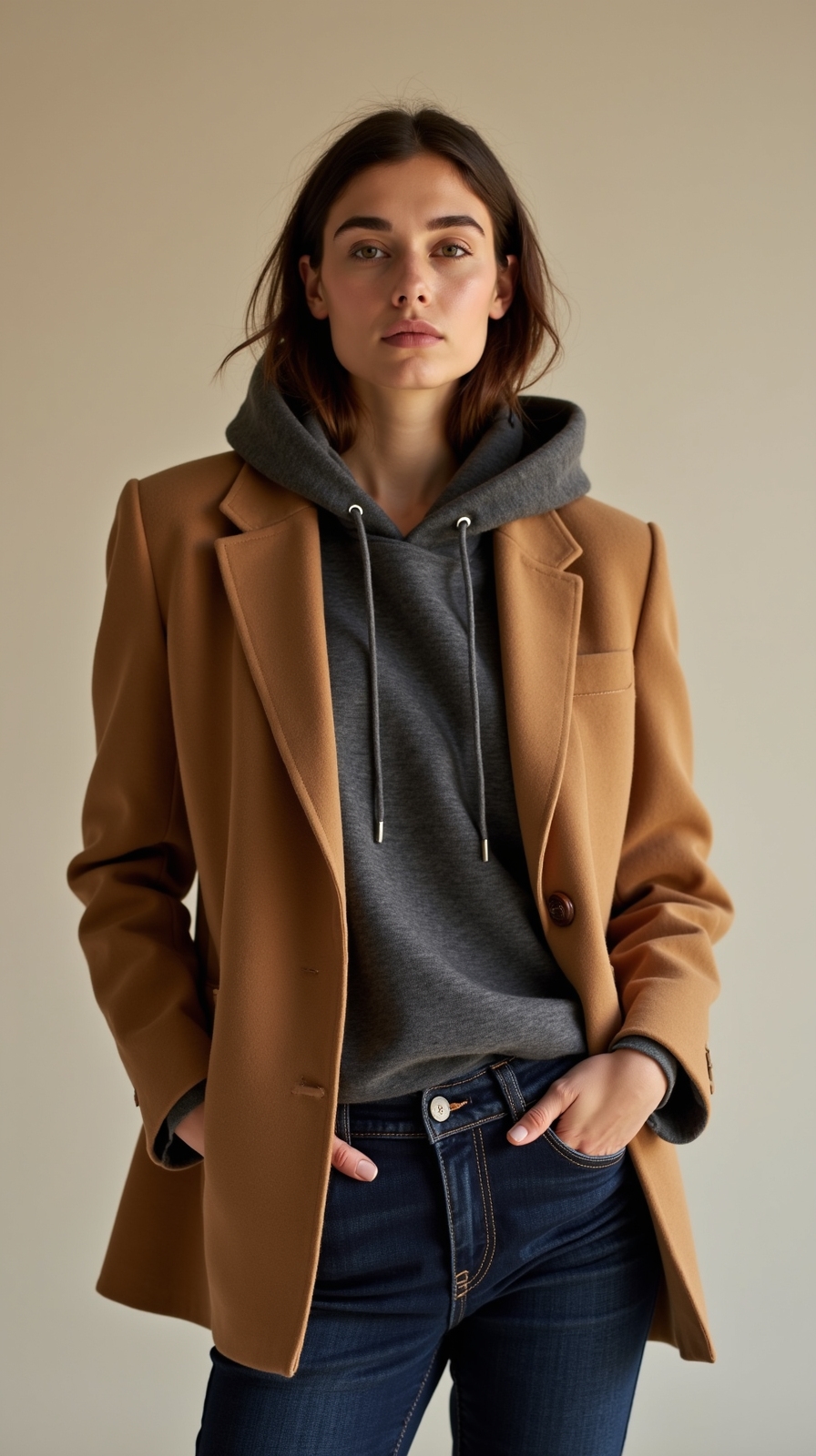 tailored blazer hoodie denim