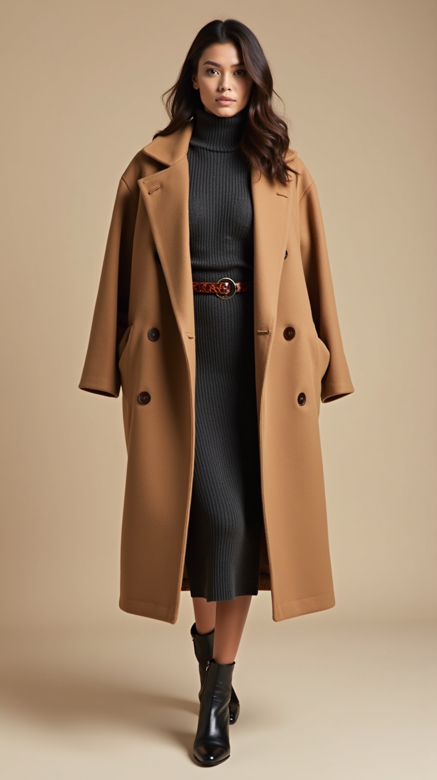 tailored coat over knit