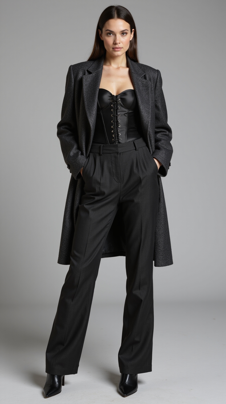 tailored wool coat ensemble