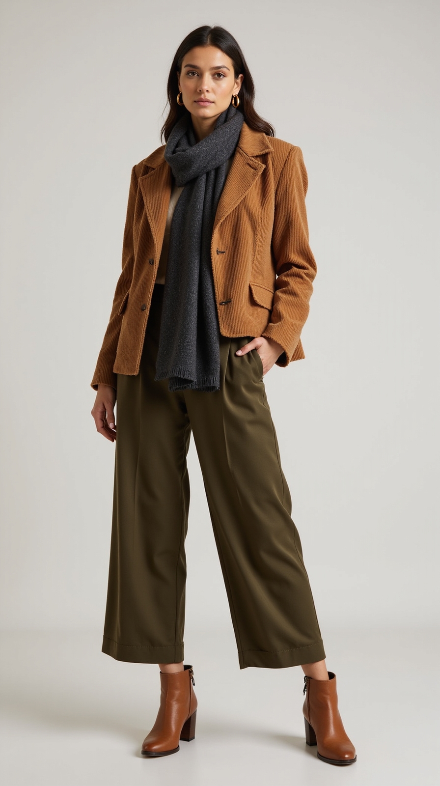 textured corduroy slim cashmere