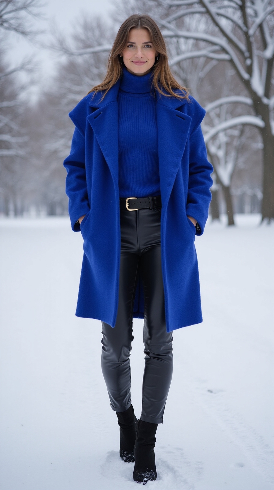 vivid monochrome tailored winter ensemble