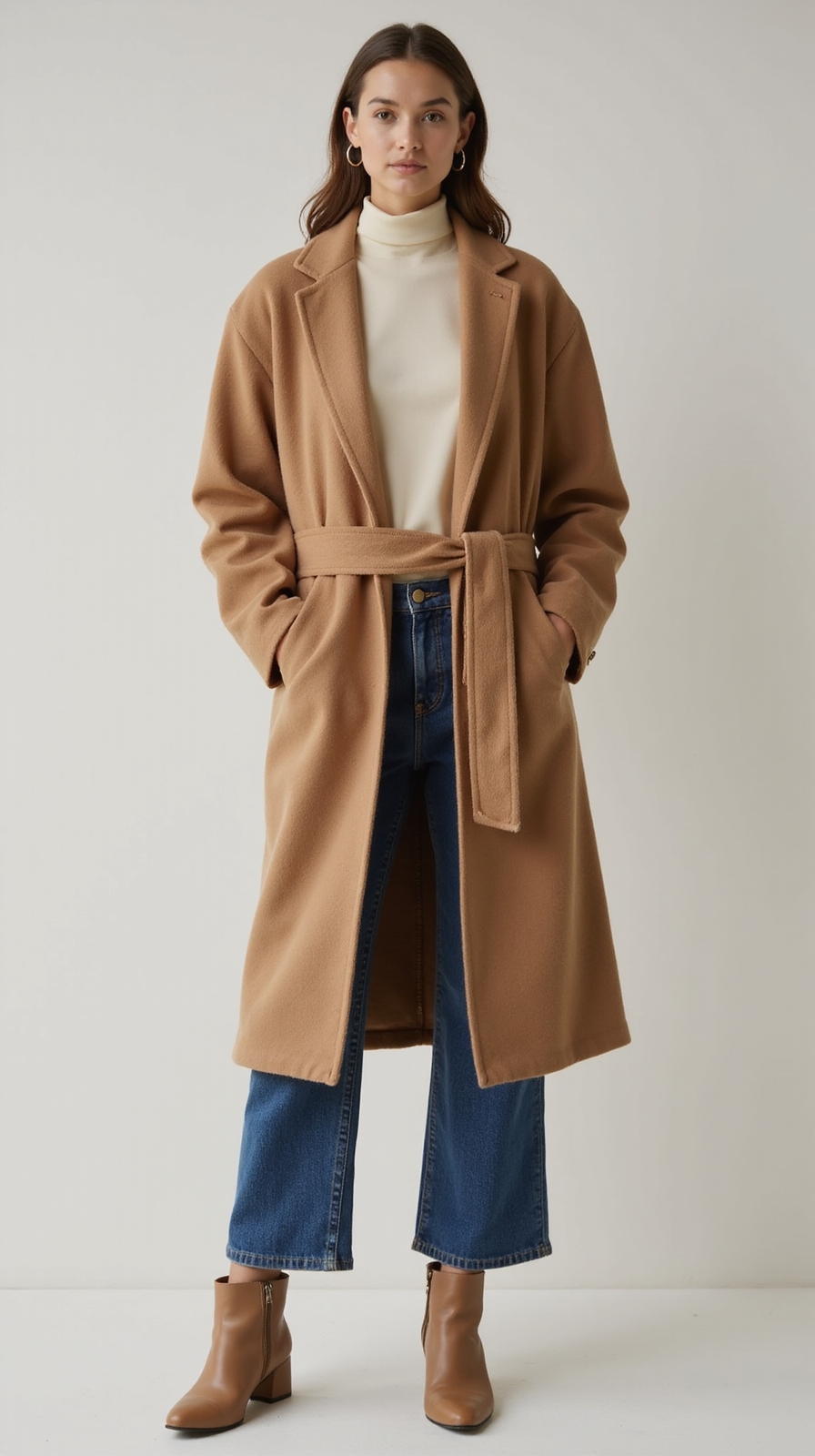 wool wrap coat ensemble