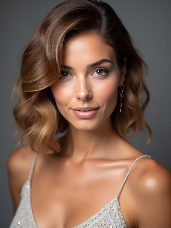 asymmetrical bob with curls
