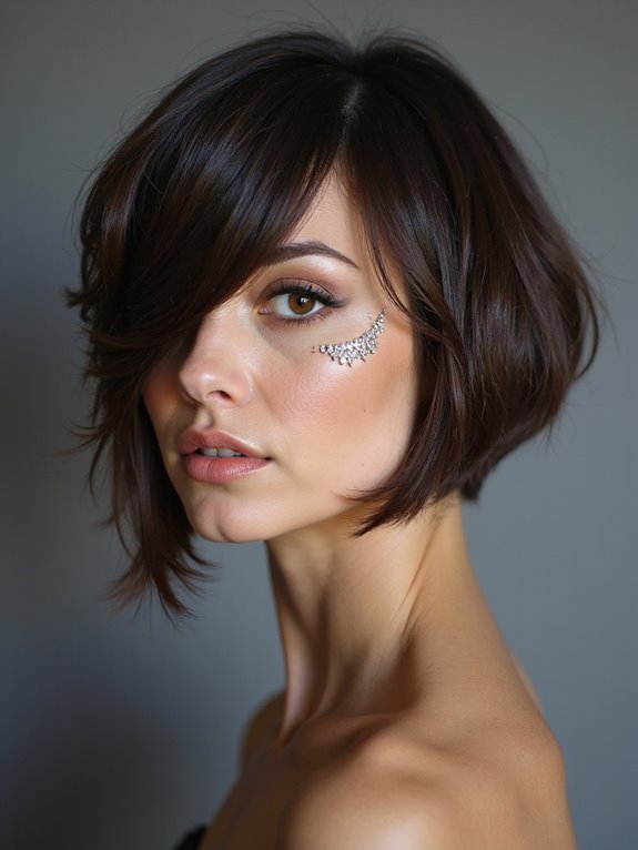 asymmetrical razored bob sparkle