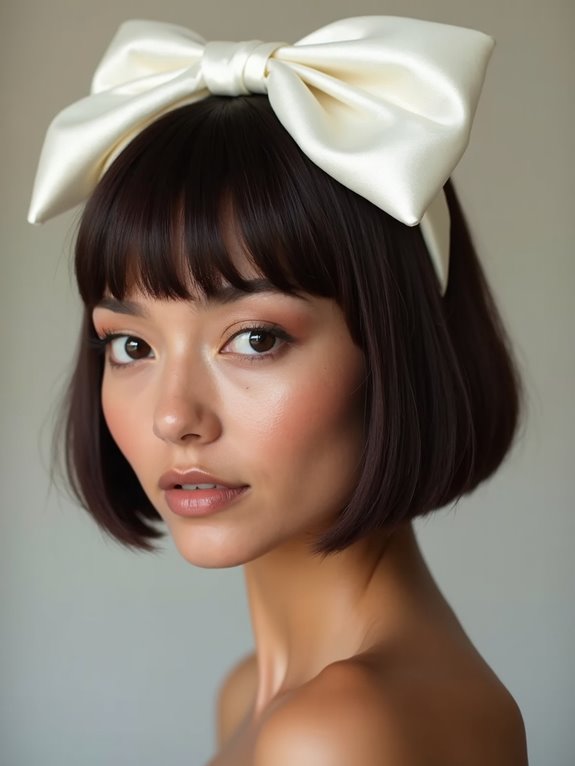 blunt bob with bow