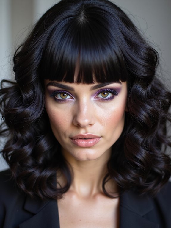 bold blunt bangs coily