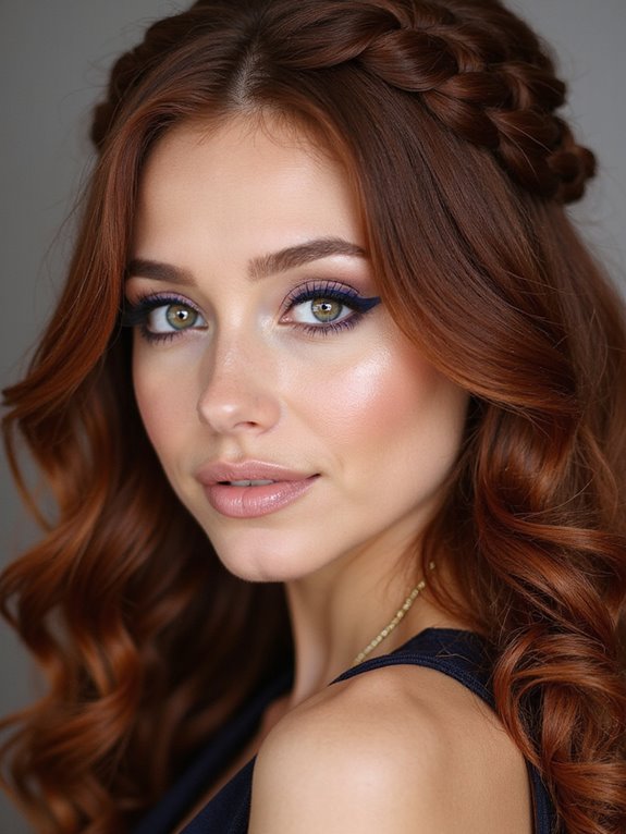 braided half up curly volume