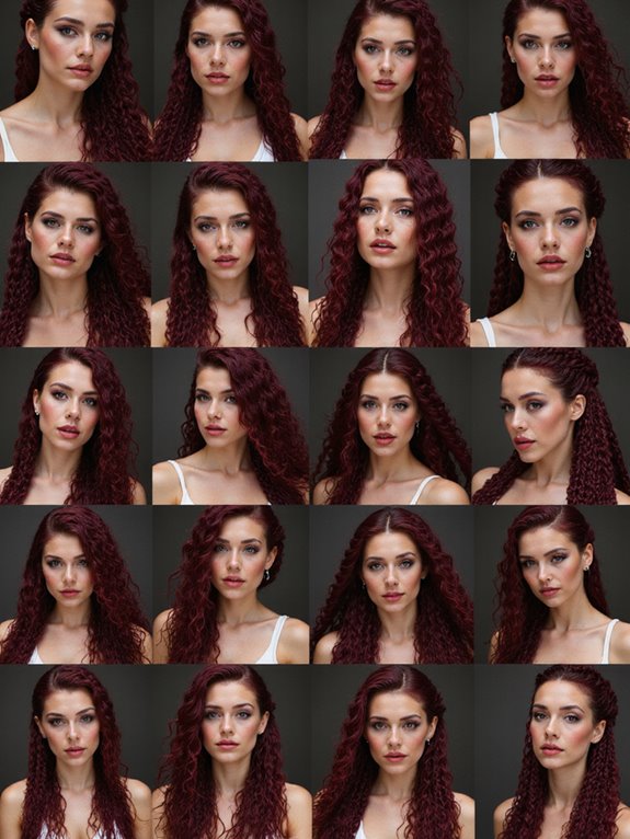 burgundy braided glam styles