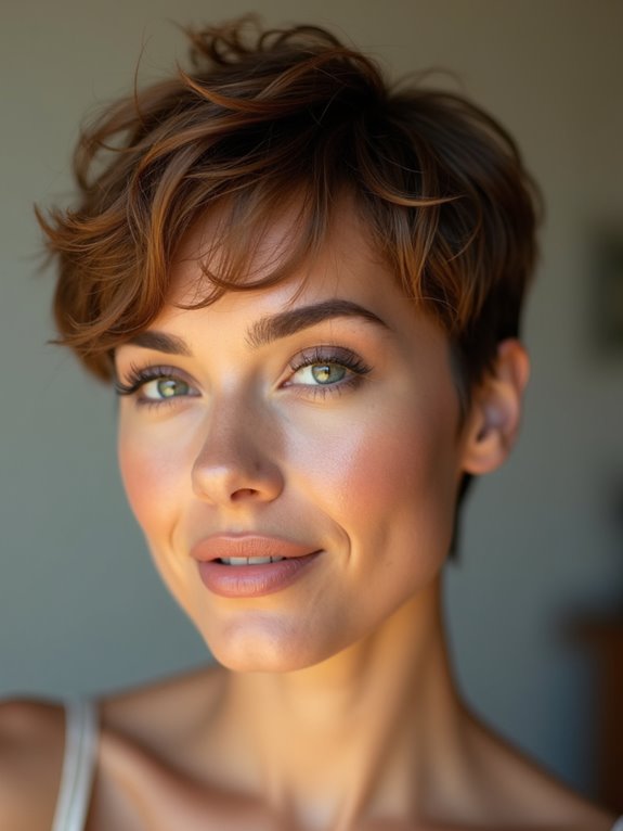 choppy textured low maintenance pixie