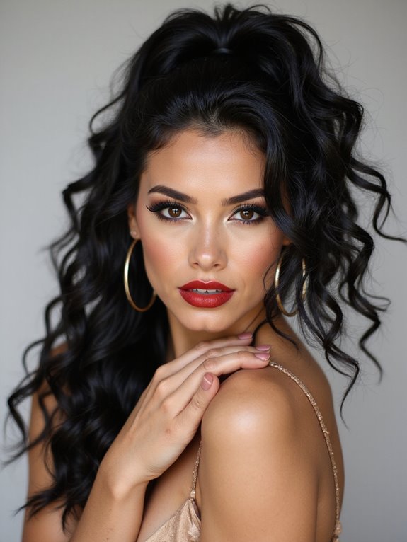 confident natural curly ponytail