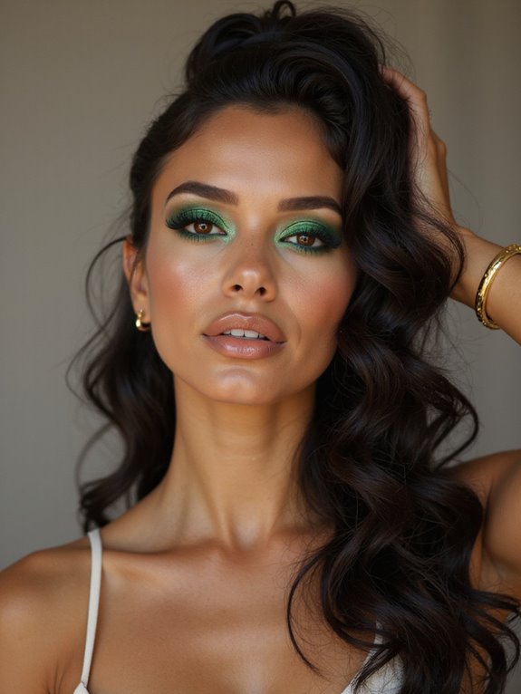 curly half up ponytail style