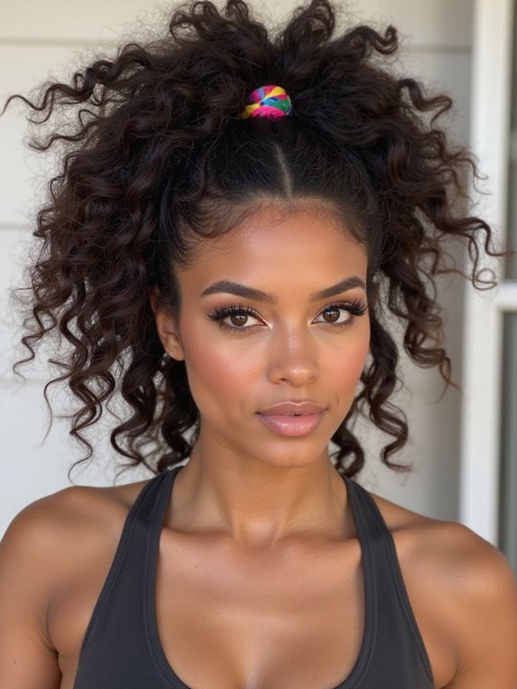 curly high pony headband