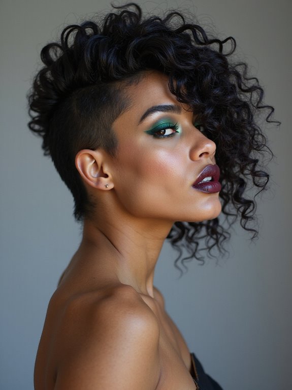 curly mohawk updo styles