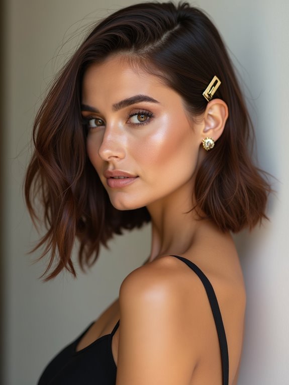 deep side part metallic clip