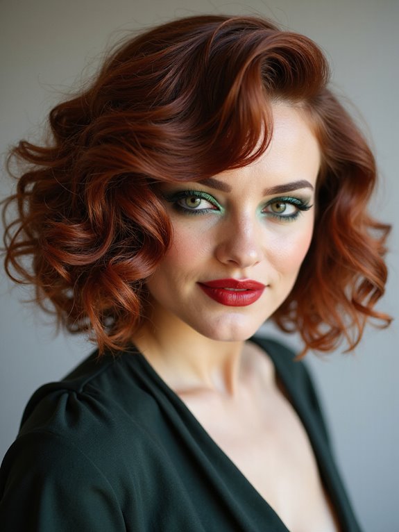 defined angled bob curls