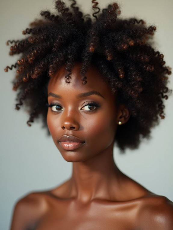 defined mini afro finger coils