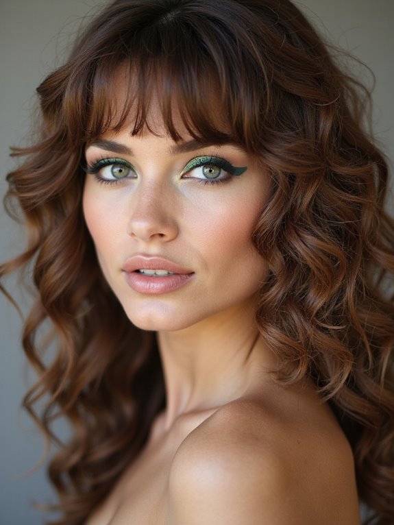delicate waves with bangs