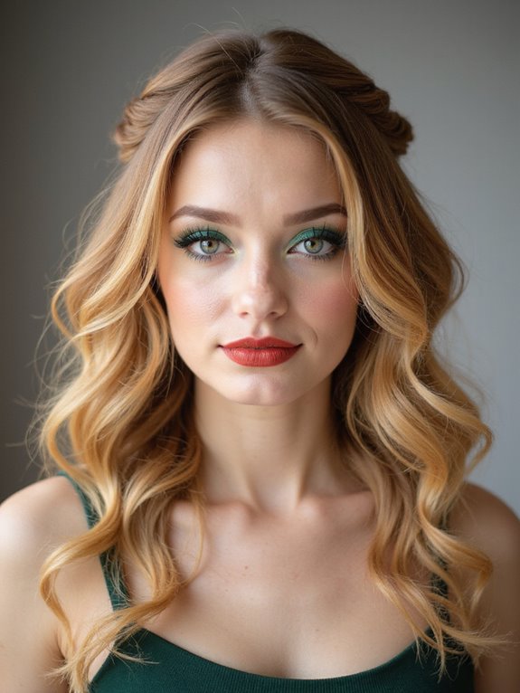 effortless curly half up style