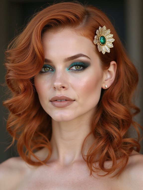 effortless side clipped curly elegance