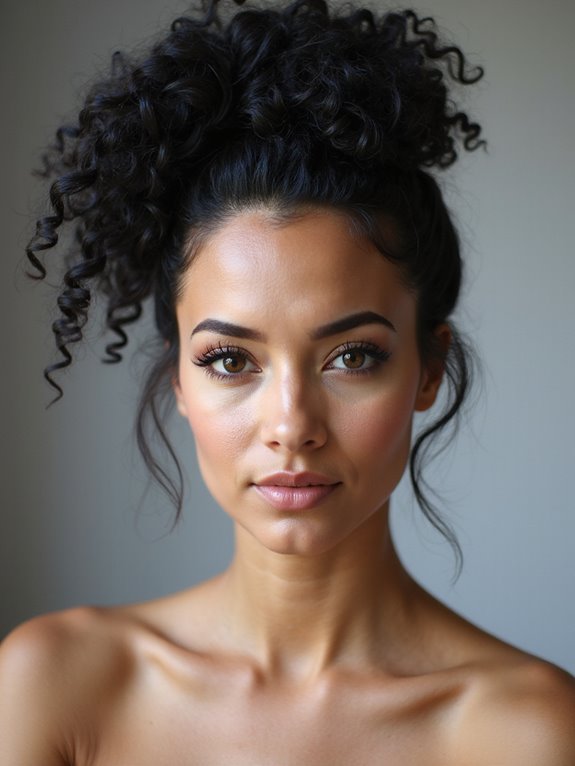 effortless twisted curly updo
