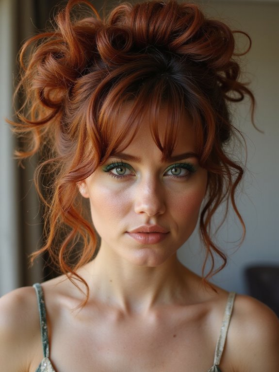 effortless voluminous curly updo
