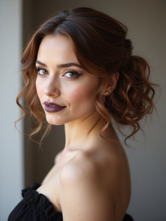 elegant low curly bun