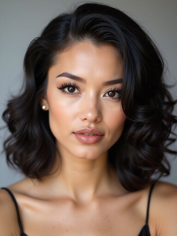 elegant natural curls pushed back