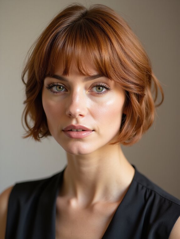 feathered center part curtain bangs