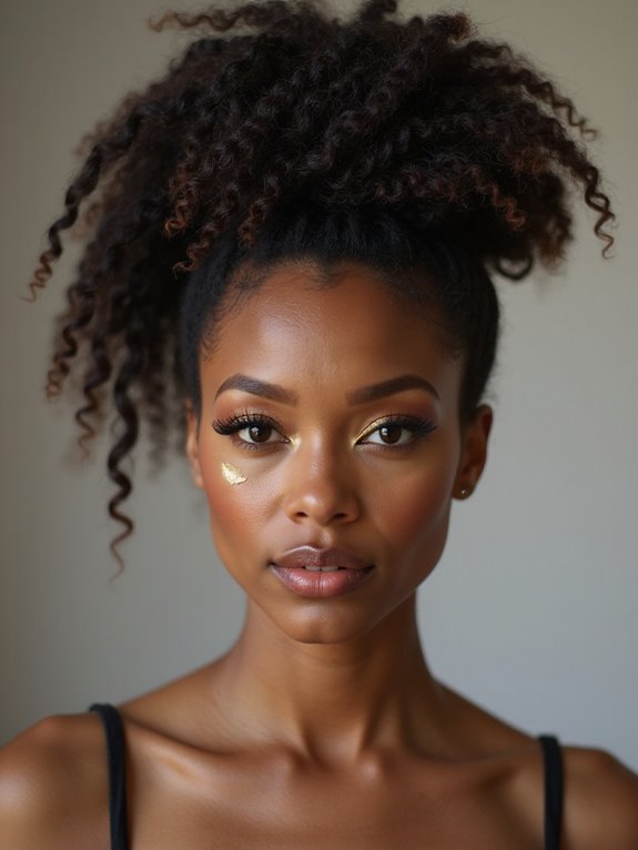 high volume curly updo
