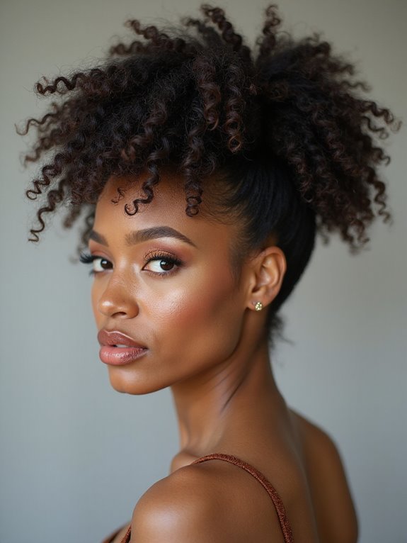 humidity friendly curly pineapple updo