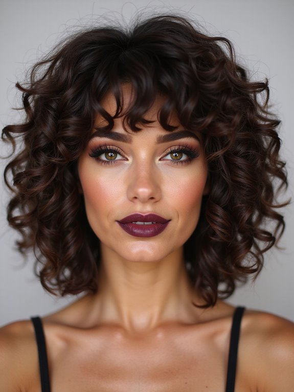 medium length curly bob