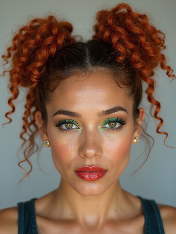natural curls in buns