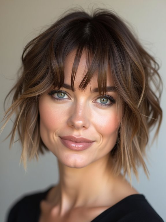 piece y textured short hair